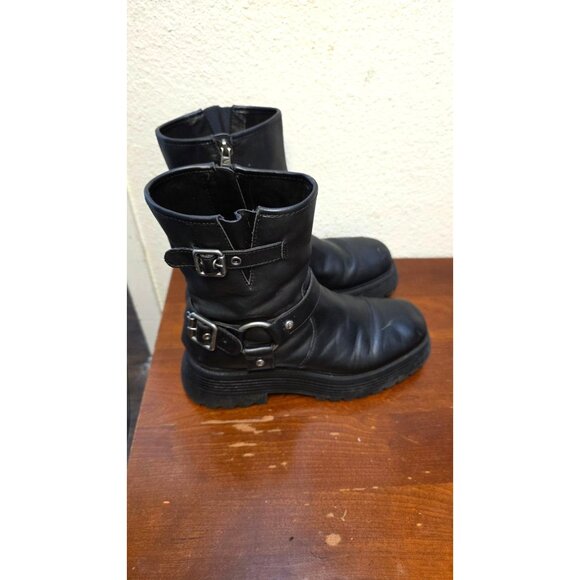 Circus/Sam Edelman Hadley Women's Black Leather Mid-Calf Motorcycle Boots Size 9 - Picture 3 of 9